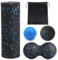 AHEJIOO 4 Stück Faszienball Set Mit 1 Aufbewahrungsbeutel, (Massageball + Doppelball + Faszienrolle Klein + 7.5cm Igelball Massageball), Faszienball Für Füße Für Fuss Hand Rücken Muskelmassage