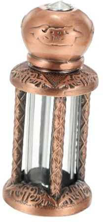 Ipetboom Flacon de Parfum Rechargeable Vintage 3ml en Alliage et Verre Fermeture Hermétique, Facile à Transporter pour Voyage et Espace Intérieur