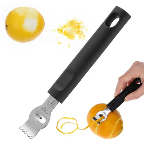 Nogeqi Lemon Zester Tool,Channel Knife,Lemon Peeler,Lemons Bar Tools,Stainless Steel Bartender Accessories for Cocktail Garnish Citrus Lemons,Bar Accessories for The Home Set(Multifunctional)