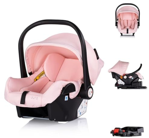 Chipolino Set babyskål, Isofix-basstation, aura i-storlek (40–85 cm) justerbar, färg: rosa