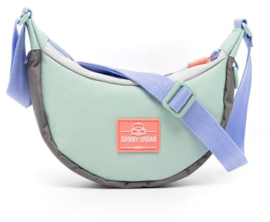 Johnny Urban Junior Kleine Half Moon Bag für Mädchen & Jungen Mint - Mio - Mini Umhängetasche - Kindertasche für Spielplatz, Kindergarten, Ausflüge - Ab 3 Jahren - Wasserabweisend