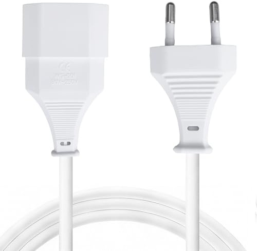 Xahpower Rallonges d'alimentation, Fiche Plate Type C vers Prise Euro, Câbles d'alimentation pour Téléviseurs, Moniteurs, Ordinateurs, Consoles de Jeux, Lampes, Projecteurs (2 Meters)