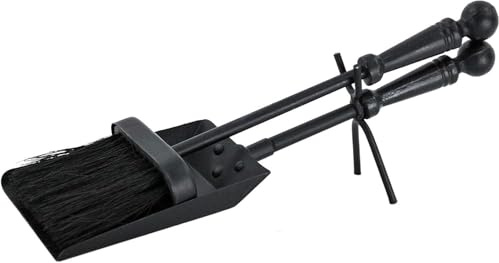 Unibos | Ash Brush & Shovel Hearth Tidy Set | Metal Handles | Durable Fireplace, Stove, BBQ & Fire Pit Cleaning Tools
