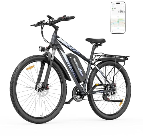 TIGUOWISH Bici Elettrica Uomo Adulti 29 - 250W, Batteria 48V 20Ah, Autonomia 100-120km, 25km/h, 21 Marce, Sospensione Idraulica - Ideale per Città e Montagna