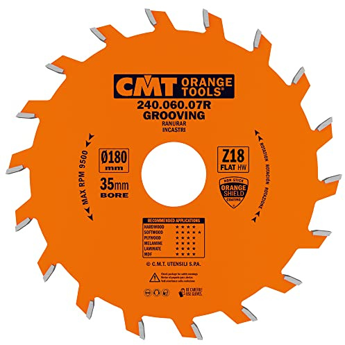 CMT Orange Tools 240.060.07r – For straight Grooving Cutter Circular Saw Blade 180 x 6 x 35 Z 18