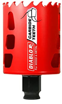 Diablo Carbide Teeth Hole Saw for Wood and Metal - Fits with Snap-Lock Plus Mandrel System, Tool-Free Plug Ejection - 2-1/4 Diameter, 2-3/8 Length - DHS2250CT