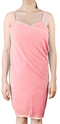 Andux Zone Wearable Badetuch Bademantel Duschtuch Spa Strand Schwimmen Microfaser Weich Saugfähig Handtuch 70cm*140cm DDYJ-01 Rosa MEHRWEG