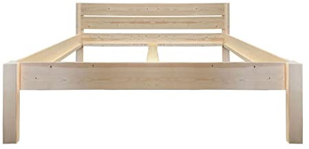 LIEGEWERK Massivholzbett Designbett mit Kopfteil 160x200 cm Bett Holz 160 Bettgestell massiv (160cm x 200cm)