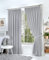 Hachette Thermal Blackout Curtains Pencil Pleat Tape Top Including Pair of Tiebacks (Silver Grey, 66 X 72)