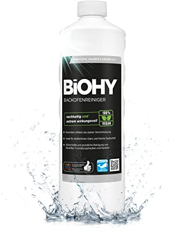 BiOHY Backofenreiniger Hochkonzentrat (1l Flasche) | Bio Reiniger & Fettlöser | EXTRA STARK | löst hartnäckige Verkrustungen & Fett| für Backöfen & Mikrowellen | effektive Ofenreinigung