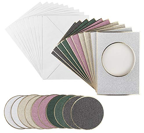 Idéer med hjärta gratulationskort med kuvert och stansdelar | 10 x 3 fack kort med passepartout | för gratulationer på födelsedag, bröllop | Din B6 (cirkel | silver, guld, violett, grön, antracit)