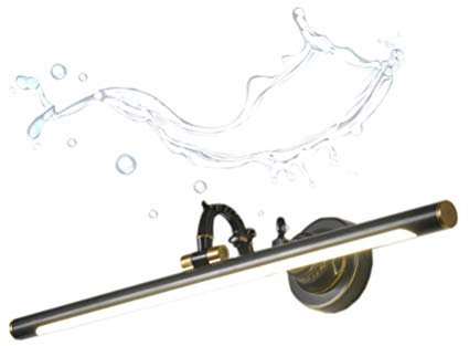 ACMHNC LED Bad Spiegelleuchte Vintage,H65 Messing Spiegellampe Badezimmer Retro Schminktisch Make Up Licht Antik Badlampe Wandleuchte,Schminklicht Für Spiegel Kosmetikspiegel,Schwarz,35CM/7W