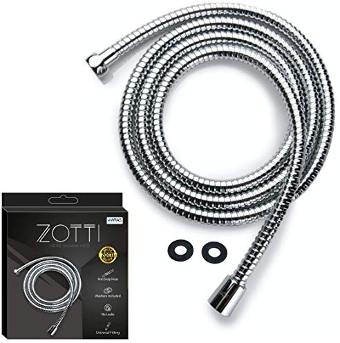 ZOTTI Shower Hose 2m – Stainless Steel Replacement Shower Hose – Leakproof and Anti-Kink – Universal Standard Fitting – High Pressure Resistance – Easy DIY Replacement