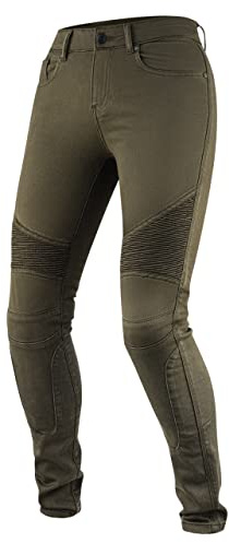 REBELHORN Vandal Twill Lady Pantaloni da Moto da Donna Inserti in Fibra aramidica SAS-Tec Protezioni per Ginocchia e Fianchi 4 Tasche Slim Fit