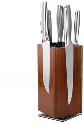 SANON Ceppo magnetico per coltelli, porta coltelli girevole, contiene 12 coltelli, organizer per coltelli da cucina in legno, nero
