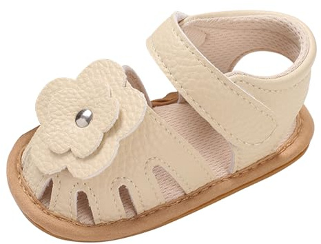 MASOCIO Sandalias Bebe Niña Verano Zapatos Primeros Pasos Bebé Respetuoso Talla 20 Calzado Respetuosas Antideslizante 12-18 Meses Beige