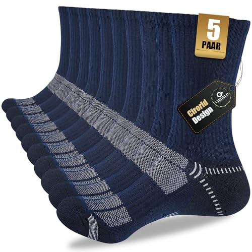 Cirorld 43-46 37-42 calcetines transpirables acolchados para hombre calcetines deportivos de tenis, correr, trekking, trabajo, multicolor, azul marino, 37-42