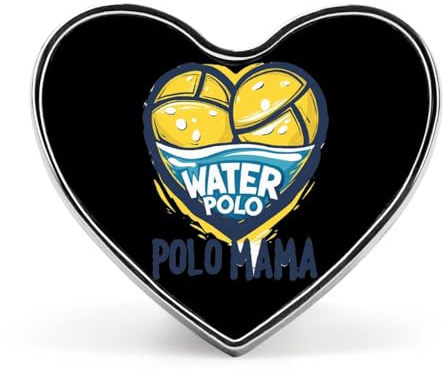 Vattenpolo mamma emblem hjärtform söt brosch nål knapp märken för ryggsäck jackor hattar dekor