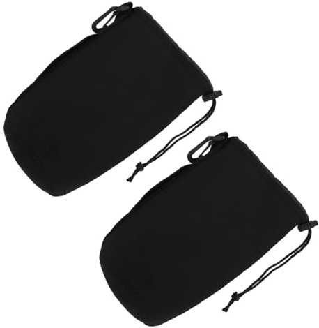 VERDANVERSE Custodia Design Elastico e Obiettivo Neoprene in Fotocamera Nero per 2 Pezzi Isolamento Termico Resistente Agli Urti Regolabile Ganci