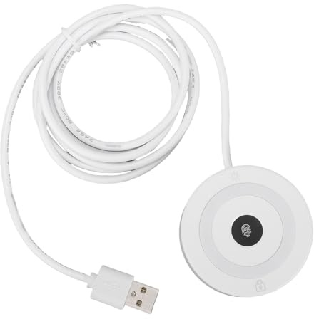 Luocute USB Fingerprint Reader, Hello Biometric Scanner with 360 Degree Touch for 10 11 PC Laptop Fast Login 0.5s Response Portable Security Key, Security Surveillances Biometrics