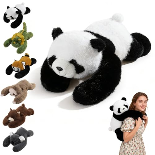 Panda - Peluche con peso para mayor comodidad y relajación, cojín de felpa suave para adultos, compañero de abrazo para aliviar la ansiedad y apoyar el sueño (65 cm)
