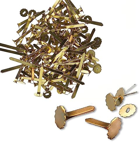 Plus Office - Sujetadores de Papel Encuadernador 41 mm, Cabeza Redonda con Arandela, Encuadernadores para Papel Decoración, Herramienta de Scrapbooking, DIY Clavos Clips (100 unidades)