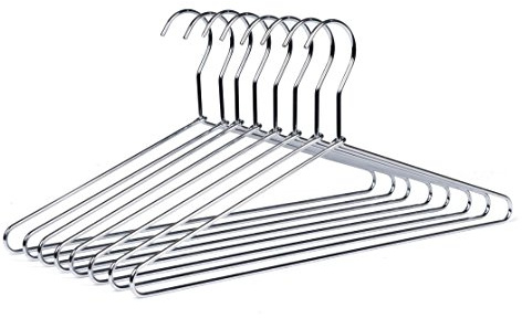 8 Quality Hangers Heavy Duty Metal Suit Hanger Coat Hangers with Polished Chrome (Suit Coat Hanger)