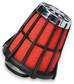 FILTRO ARIA RED FILTER E5 CON Ø 32 PER CARBURATORI PHBG 15÷21 - MIKUNI CON GABBIA NERA PORTACHIAVI AER OMAGGIO