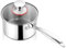 Herogo Cacerola de acero inoxidable 18/10 con tapa de 1 L, 14 cm, olla con mango largo, cacerola pequeña de inducción para cocina/restaurante, sin pintar
