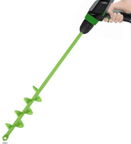 SYITCUN Schlangenbohrer zum Bepflanzen, robuster Gartenschneckenbohrer, Blumenzwiebel-Pflanzwerkzeug und Schnecken-Postlochbohrer, 3/8-Zoll-(0,95 cm)-Sechskantbohrer, 4 x 42 cm