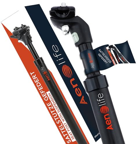 Aenolife Federgelagerte Sattelstütze 27.2mm verstellbare Federung für Stoßdämpfung, verbesserten Komfort und schmerzfreies Fahren