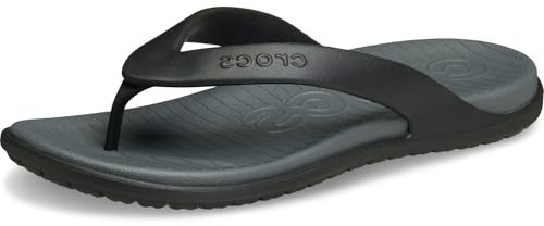 Crocs Coast - Chanclas para hombre, negro/gris pizarra, talla 44, Negro Gris Pizarra, 45/46 EU