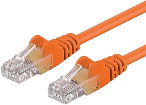 PremiumCord Netzwerkkabel, Ethernet, LAN & Patch Kabel CAT5e, UTP, Schnell flexibel & Robust RJ45 Kabel 1Gbit/S, AWG 26/7, Kupferkabel 100 Prozent Cu, Orange, 5m