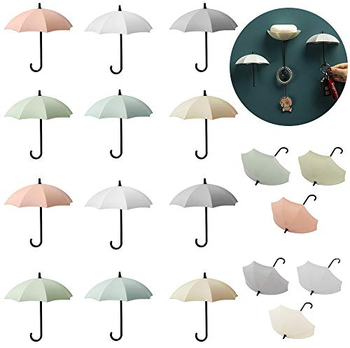 CENRONG Regenschirm Haken,18 pcs Selbstklebend regenschirm wandhaken Schlüsselhaken Regenschirm DIY deko haken,für Küche Bad Wand,Handtuchhaken Kleiderhaken