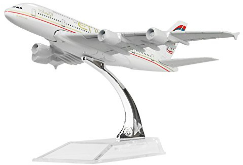 LESES Diecast Plane Model 1:400 scale Etihad Airways A380 Airplane Model for Decoration or Gift