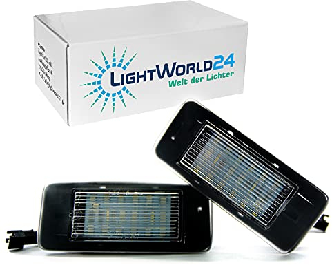 LIGHTWORLD24 LED-Kennzeichenbeleuchtung E-geprüft CAN-Bus 18 LEDs je Modul 6000 Kelvin Kompatibel mit OPEL Zafira C ab 2012, Astra J Sportstourer/Kombi 2er SET