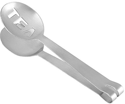 TOPINCN Tea Bag Squeezer Stainless Steel Tea Bag Tongs Mini Tea Infuser Spoon Round Teabag Tongs Holder Grip Sugar Clip Kitchen Tool
