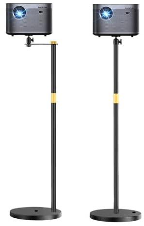 HVAYING Projector Stand, 360° Swivel, Sofa Against Wall Hidden Stand, Height Adjustable, Mini Ceiling Wall Mount Projector Mount Bracket, Compatible with Home Office Video Vlog DVR Camera