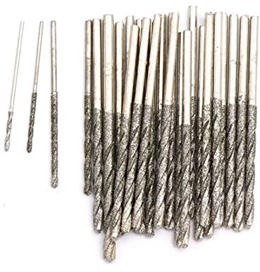 0.8mm 1mm 1.2mm 1.5mm 1.8mm 2mm 2.5mm 3mm Foret hélicoïdal à Pointe enduite de Diamant for Carreaux de Pierre de Verre (Color : 10Pcs, Size : 2.5mm)
