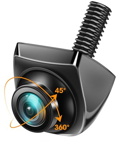 AHD 1080P Retrocamera Auto, Regolabile 360° Telecamera Auto Retromarcia 170° Grandangolare Visione Notturna IP69K Impermeabile Telecamera Posteriore Auto Supporto 12-24V per Auto/Camper/SUV/Pickup