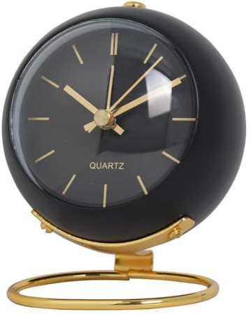 Réveil de Table Analogique 11.5cm - Horloge de Bureau Avec Lampe de Nuit Rétro, Moderne et Silencieuse - Petite Horloge Sur Pied Pour Chambre à Coucher