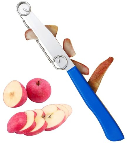 Affettatrice per Frutta, Coltello per Affettare Rapidamente, Tagliapatate con Molla Regolabile, Affettatrice per Alimenti, Pelapatate Multifunzione per Frutta e Verdura