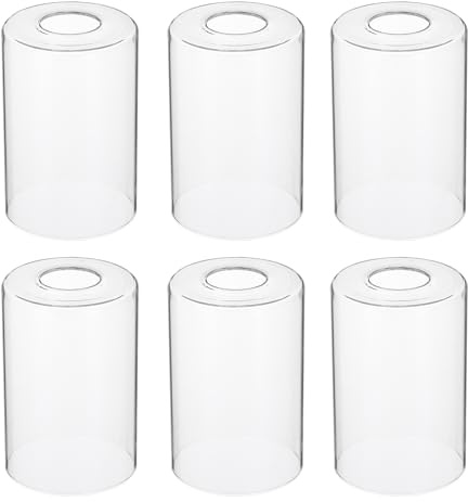 PATIKIL 6 X 4 Pollici Sostituzione Paralumi In Vetro Trasparente 6pcs Paralume A Cilindro In Vetro Artigianale Per Lampadari Applique E Lampade A Parete Con Attacco Da 1-5/8