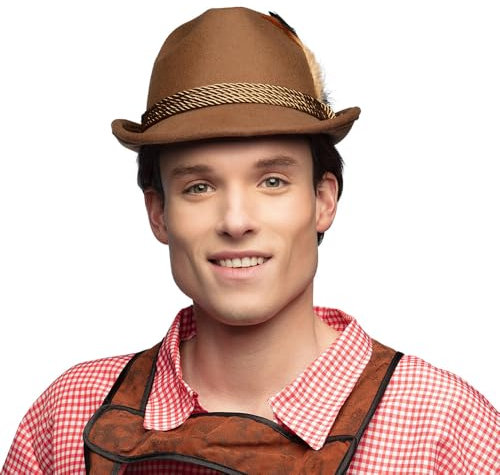 Boland - Tiroler Hut, Kopfbedeckung für Erwachsene, Filzhut für Bierfest, Festival, Karneval oder Mottoparty, Braun
