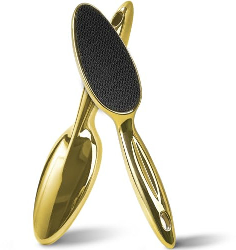 HovuuTuig Râpe à pieds en nano-verre, rapeuse pieds rape pieds pédicure douce et très efficace, ponceuse pied, lime pieds pédicure professionnel idéale pour un spa à domicile (or)