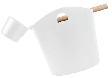 FytStycale Cubo y cucharón para sauna, set de 7 l, accesorios para spa y baño, Blanco Sin Asa