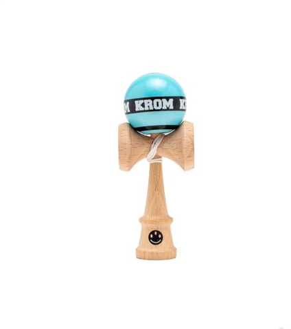 KROM Kendama Micro Sky Blue – Mini Kendama de Madera de Haya – Totalmente jugable – Tamaño de Bolsillo – para Principiantes y Profesionales