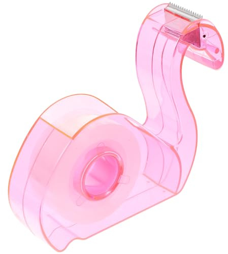 Alasum Distributore di Nastro Adesivo Portatile Rosa in Plastico, Taglierina senza Bava per Scrivania e Uso Portatile, Accessorio Adorabile per Ufficio