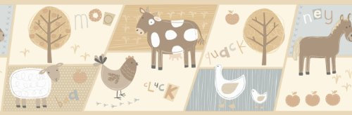 Fun4walls Farm Self Adhesive Border, Neutral