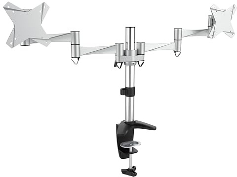 RICOO Monitor Halterung 2 Monitore Bildschirmhalterung Dual Monitor-Arm Monitorhalterung Ständer Arme für 13-27 Zoll Computermonitore PC Gaming Bildschirm TS3311 Stand Tischhalterung Monitor-Halter